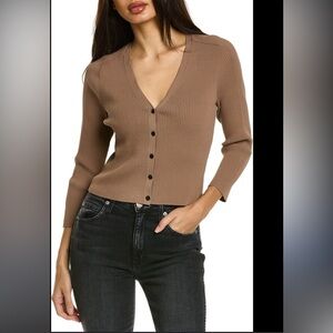 Women's Tan Button-Up Sweater